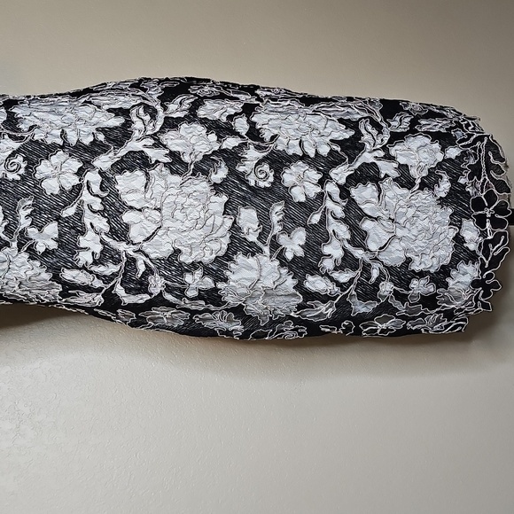 NWT Tadashi Shoji 6 Algiers Black and White Peony Floral Lace Cocktail‎ Dress - Picture 4 of 12